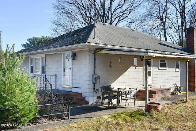 view of front of home with a patio area