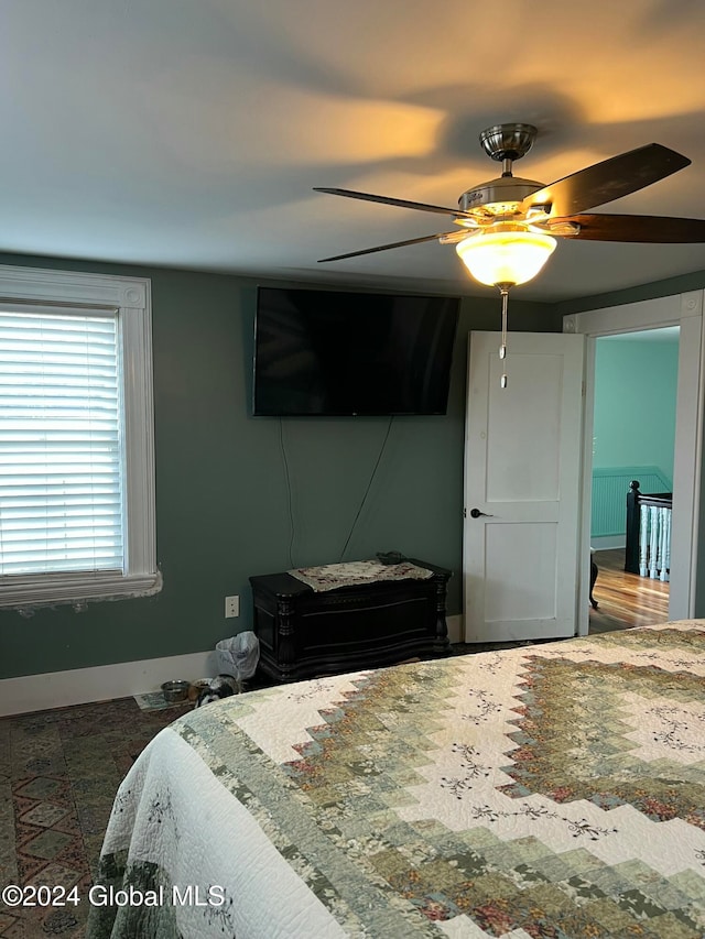 bedroom with ceiling fan