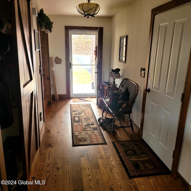 entryway featuring hardwood / wood-style floors