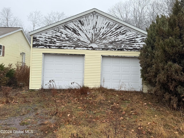 view of garage