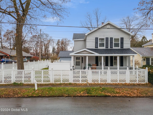 view of front of property with a porch