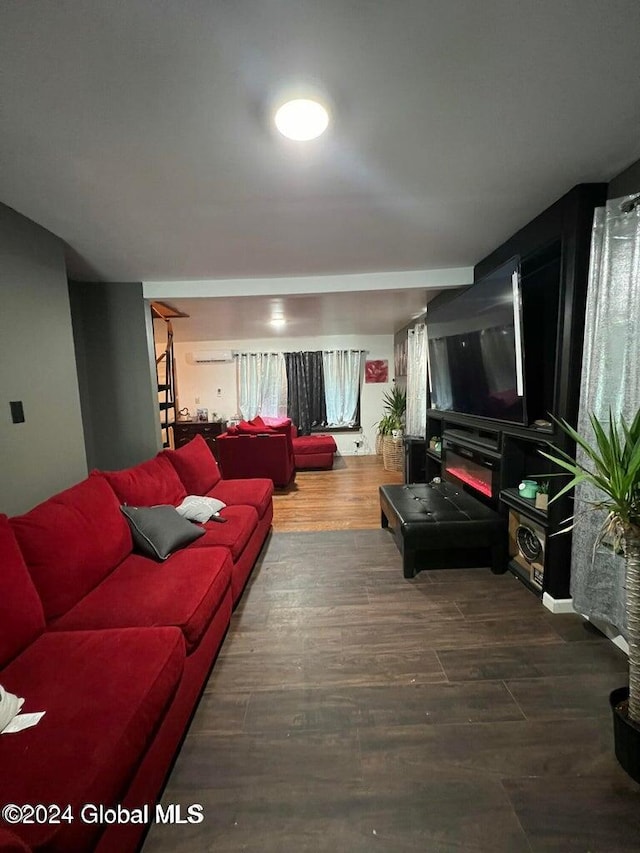 living room featuring hardwood / wood-style floors