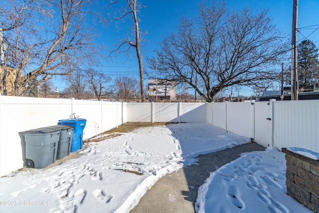 view of snowy yard