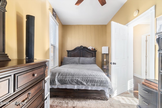 bedroom featuring ceiling fan