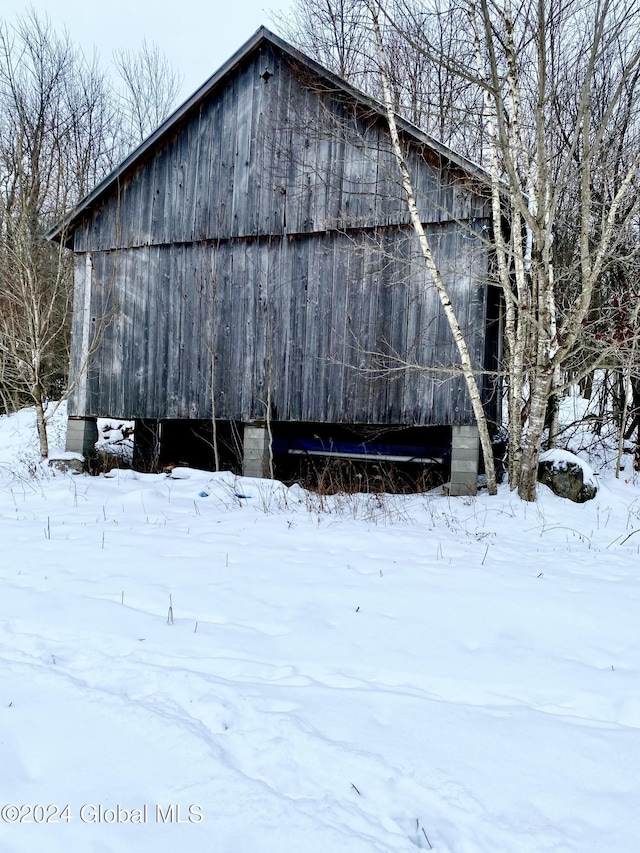 view of snow covered structure