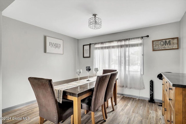dining room featuring light wood-type flooring