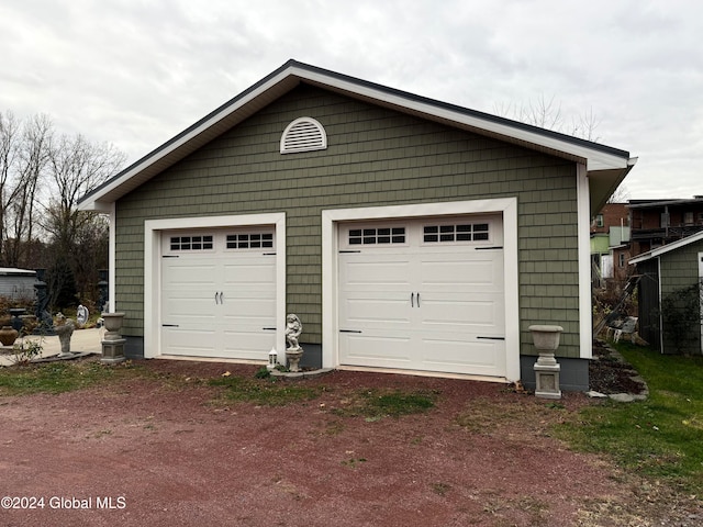 view of garage