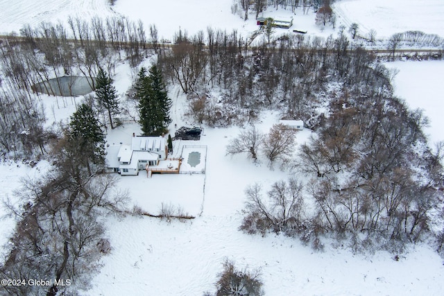 view of snowy aerial view