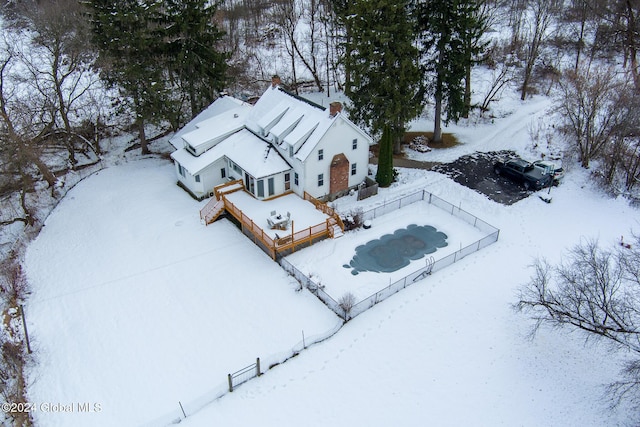 view of snowy aerial view