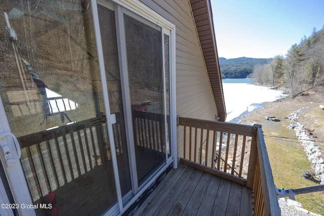 deck featuring a mountain view