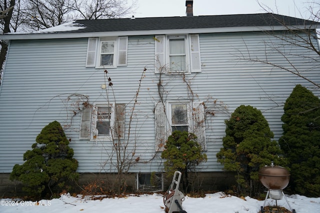 view of snowy exterior