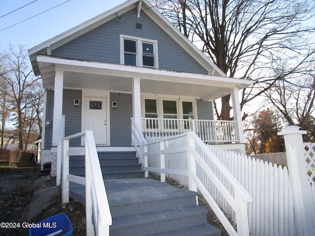 bungalow-style home with a porch