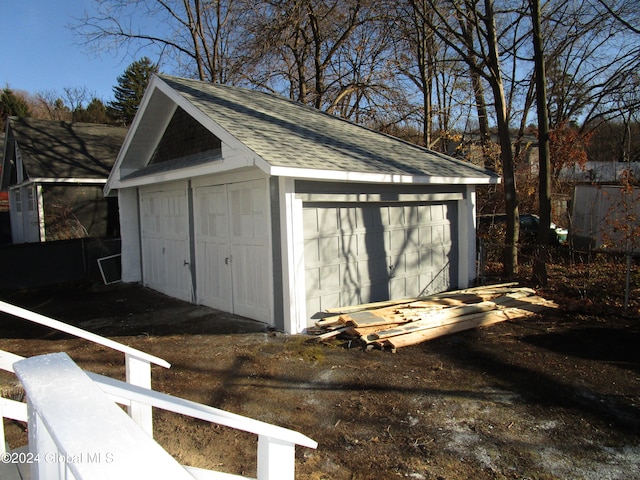 view of garage