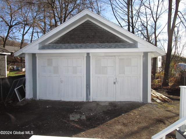 view of garage