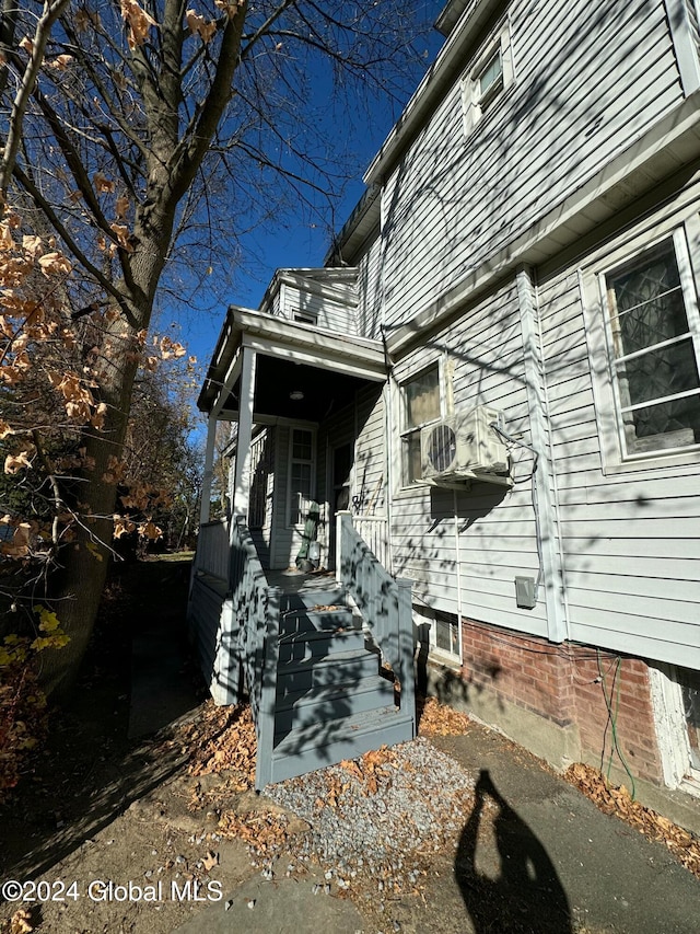 view of home's exterior with a porch