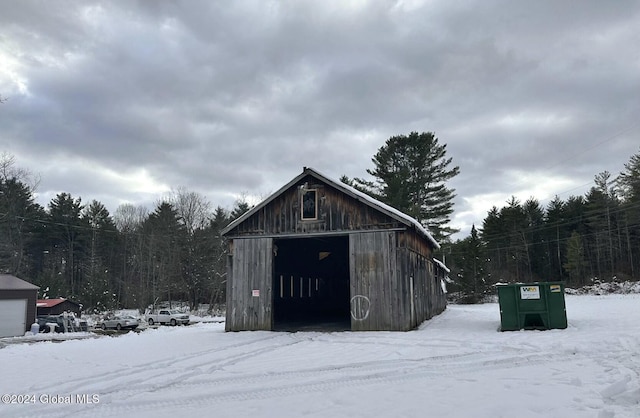 view of snow covered structure