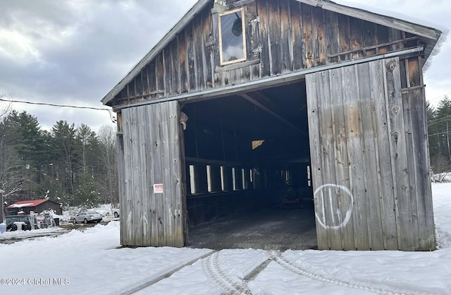 view of snow covered structure