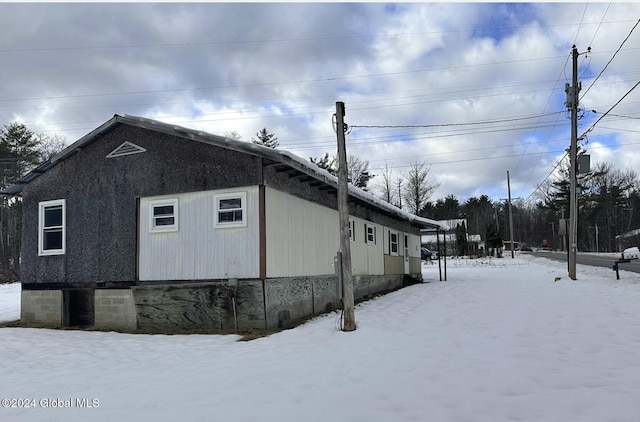 view of snowy exterior