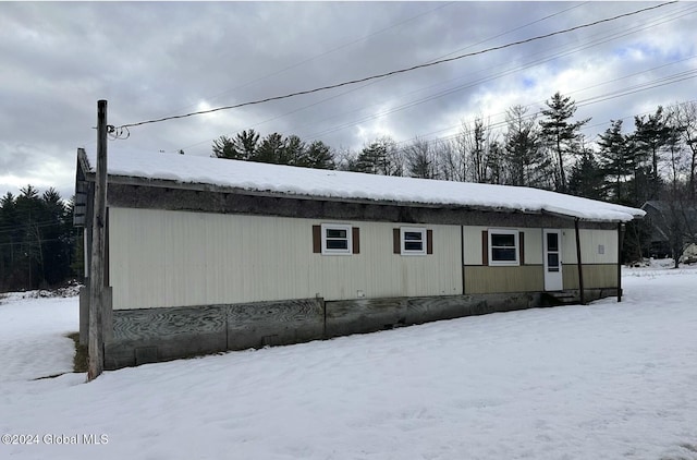 view of snowy exterior