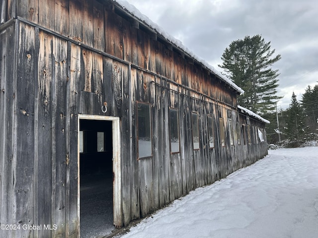 view of snowy exterior