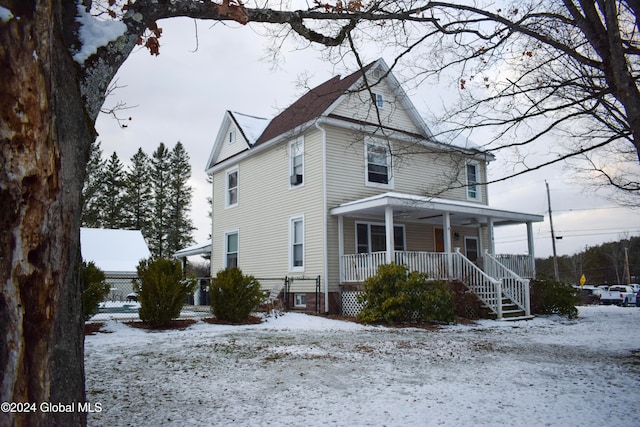 front facade with covered porch