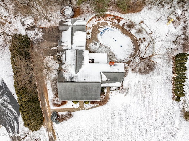 view of snowy aerial view