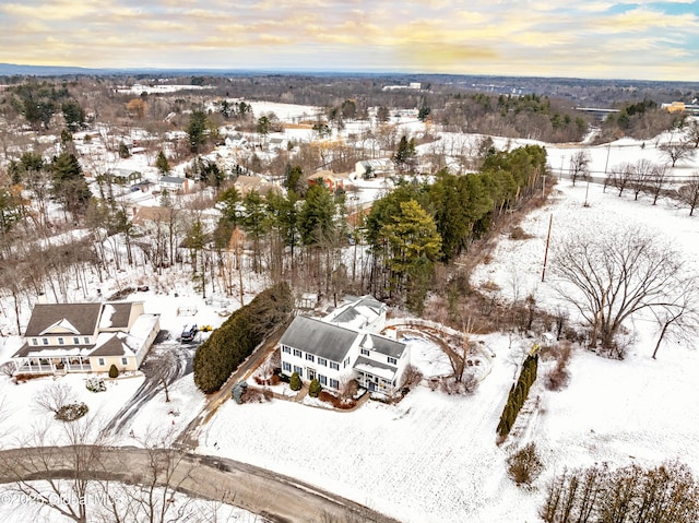 view of snowy aerial view