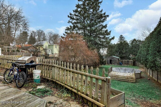 24 Wagner St, Fort Plain, NY 13339 - deck featuring grilling area and a fenced backyard