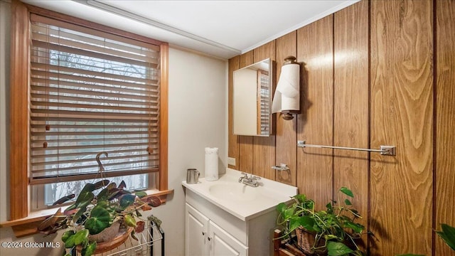 bathroom featuring plenty of natural light and vanity