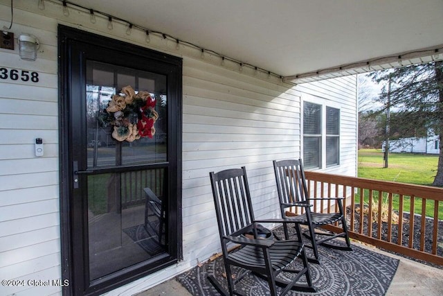 exterior space with covered porch