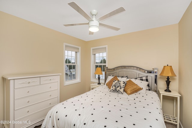 bedroom with ceiling fan