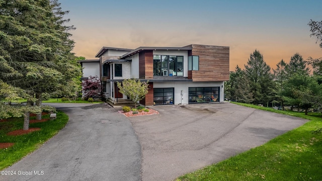 contemporary house with a garage