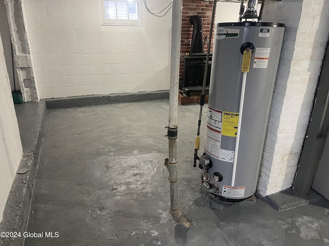 utility room with water heater