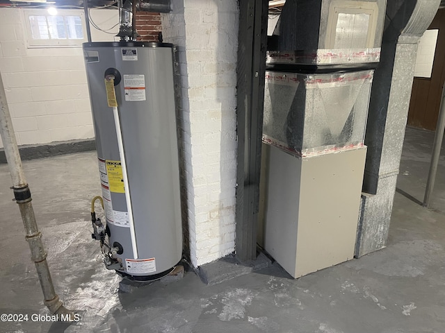 utilities with heating unit and water heater