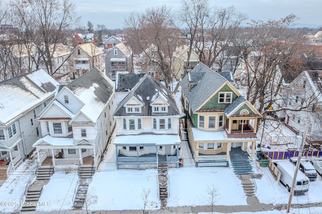 view of snowy aerial view