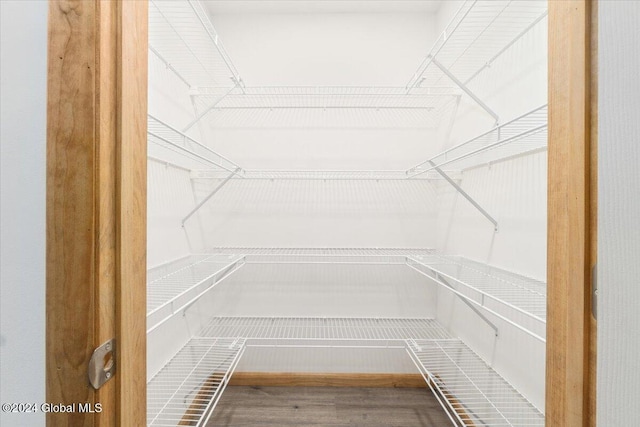 spacious closet with wood finished floors