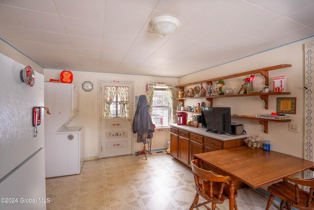 kitchen featuring white refrigerator