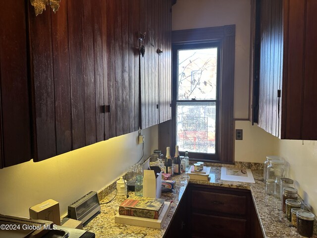 kitchen with light stone counters