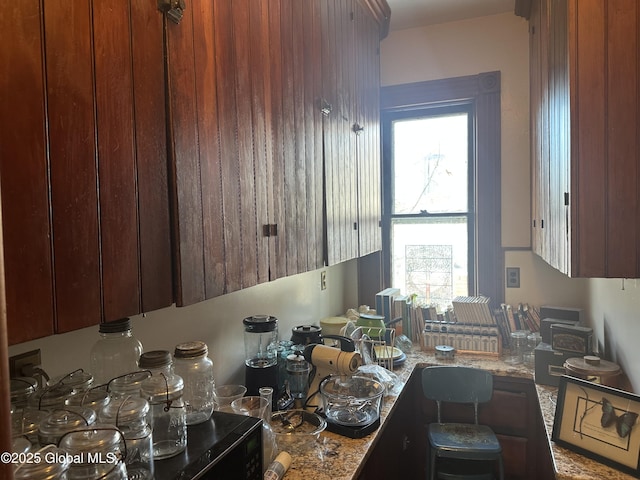 kitchen with light stone counters