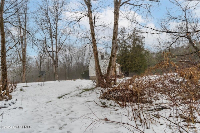 view of snow covered land