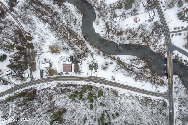 view of snowy aerial view