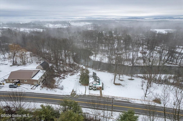 view of snowy aerial view