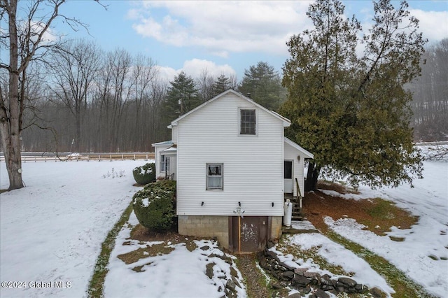 view of snowy exterior