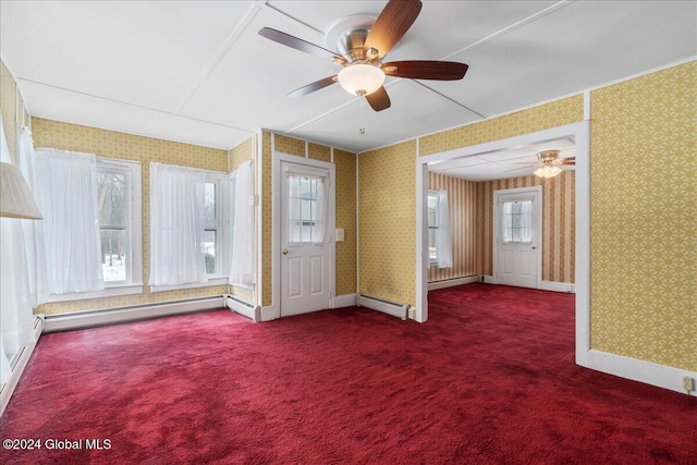 interior space featuring carpet and a baseboard radiator