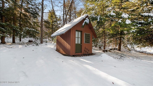 view of snow covered structure