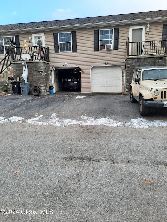 view of property featuring a garage