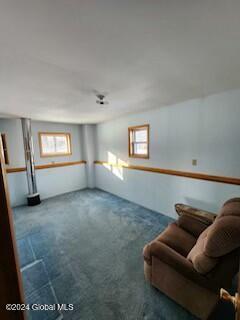 unfurnished room featuring carpet and a wealth of natural light