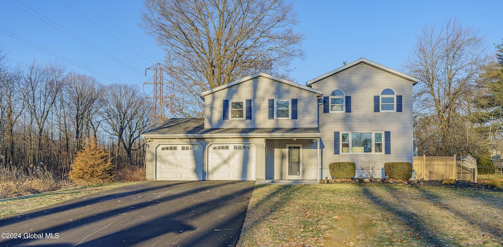 view of front property with a front lawn