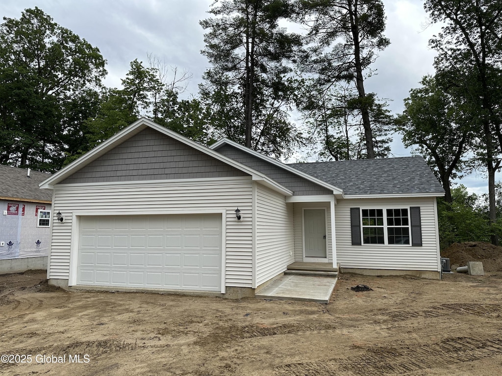 view of front of house with a garage