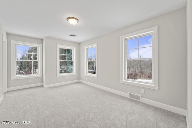 carpeted spare room with a healthy amount of sunlight